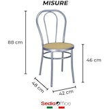 thumbnail of SEDIAOFFICE Set da 4 Sedie Modello Thonet in Metallo 88x48x42 cm Ideale Per Bar, Ristoranti, Sale e Bistrot ad Uso Interno e Esterno Colore Alluminio