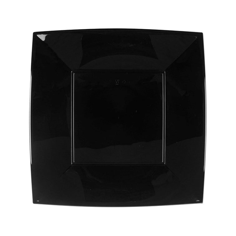 MONOUSO - Plato Duro Reutilizable PP Llano Negro "Nice" 29cm (12 Uds)