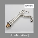 thumbnail of NALA | Grifo de baño alto Vintage Hotel Gastro plateado cepillado | Retro de acero inoxidable premium para fregadero alto|Grifo mezclador 2 conexiones