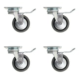 thumbnail of Möbelrollen 4er Set ø 60mm Hartgummirollen inkl. Bremse und Anschraubplatte