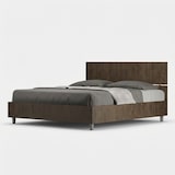 thumbnail of Bett mit Lattenrost 160x190, gerades Kopfteil aus Demas-Walnuss