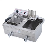 thumbnail of Freidora Eléctrica de Doble cuba, Profesional en Acero Inoxidable - con Grifo de Desagüe - 13+13 Litros, Capacidad de Aceite 10+10 Litros