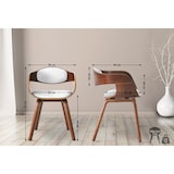thumbnail of Chaise retro Kingston en similicuir Noyer / Blanc