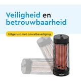 thumbnail of BRASQ Terrasverwarmer Elektrisch staand - Tafelmodel - 1200W - 2 standen – Zwenkfunctie - Heater – Spatwaterdicht - Verwarming Voor Binnen/ Buiten