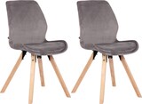 thumbnail of CHEFGASTRO 2er-Set Esszimmerstuhl MALIBU Samt HxBxT 87,5x49x58cm Grau Küchenstuhl