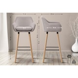 thumbnail of Conjunto de 2 Bancos de Bar Grant em Tecido cinzento