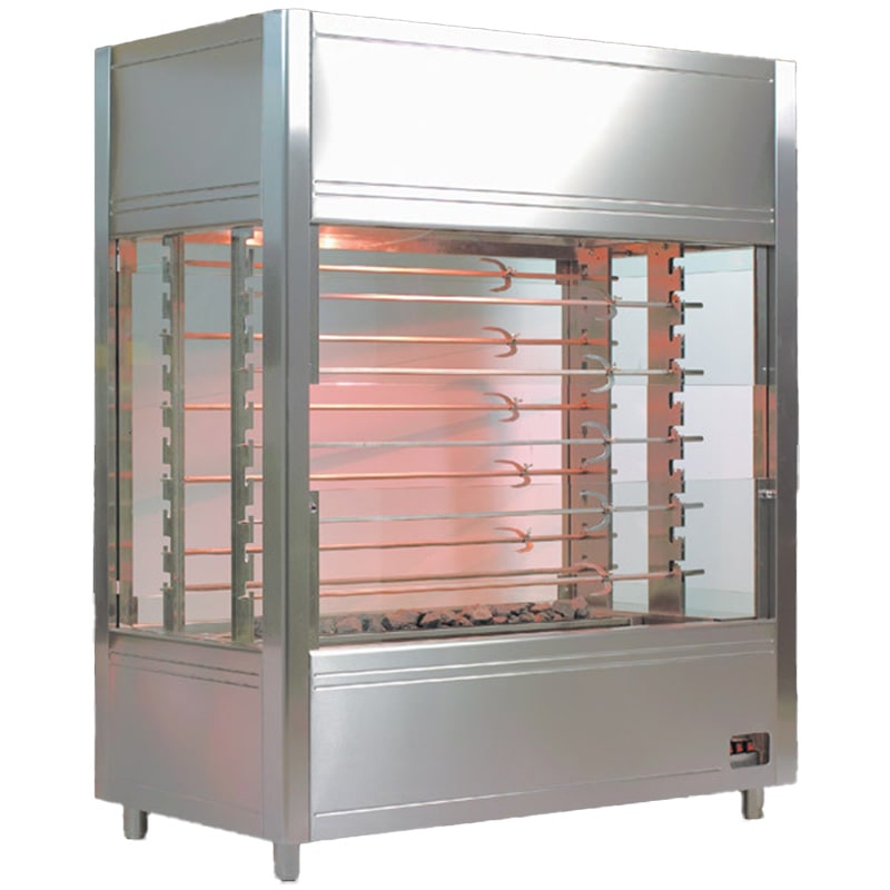 Rôtissoire de cordeiro a carvão vegetal com 4 espetos, dimensões 153x61x150, inox PS4