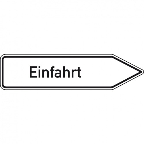 Schild I Wegweiser Einfahrt, rechtsweisend, Aluminium RA0, reflektierend, 1400x350mm, DIN 67520