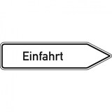 thumbnail of Schild I Wegweiser Einfahrt, rechtsweisend, Aluminium RA0, reflektierend, 1400x350mm, DIN 67520