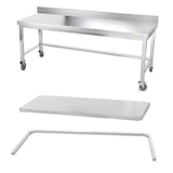 thumbnail of Piano di lavoro in acciaio inox da 1800 x 800 mm con base e rinforzo su ruote PREMIUM / GOLDINOX. GOLDINOX