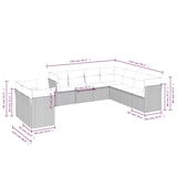 thumbnail of vidaXL 9-tlg. Garten-Sofagarnitur mit Kissen Braun Poly Rattan