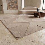 thumbnail of Teppich Kurzflor Geometrisch Modern Waschbar Esszimmer Flur OEKO-TEX Beige 140x200 cm Fußbodenheizung geeignet – LAVAREDO von Kadima Design