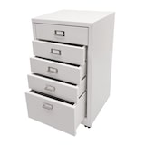 thumbnail of Rollcontainer | HxBxT 75x40x41cm | Metall 5 Schubladen | Weiß | Schubladenschrank Stahlschrank Aktenschrank