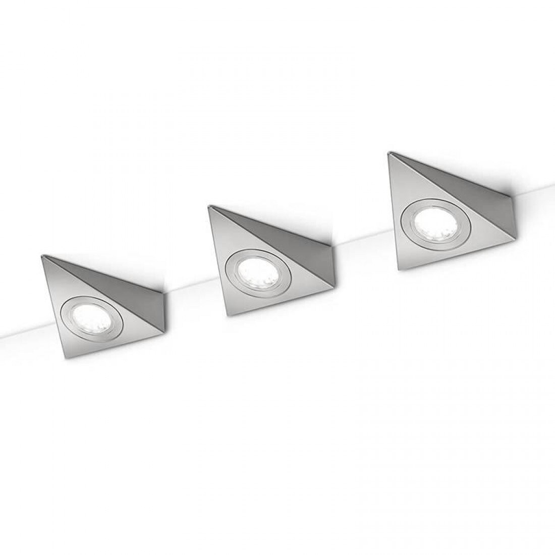 Trio Ecco Applique LED 3x3W 200Lm Set 3pz Metallo Nichel Opaco