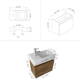 thumbnail of Alpenberger Waschbecken mit Unterschrank | Keramik Waschtisch Waschbeckenunterschrank mit SoftClose | Badmöbel Set Gäste-WC | Vormontierter Badschrank