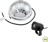 thumbnail of Set Halbspiegelkugel 20cm + 1 x LED Pinspot 3W Warmweiss