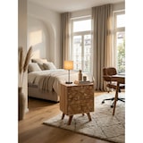 thumbnail of Handgefertigtes Nachtkästchen aus Massivholz, moderner Landhaus-Stil, 2 Schubladen. 44x35x61 cm | Kadima Design