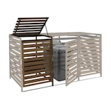 thumbnail of XL Habillage de poubelle pour 1/2 personnes Extension HWC-H62, Box pour poubelles, 114x67x97cm bois massif ~ brun foncé