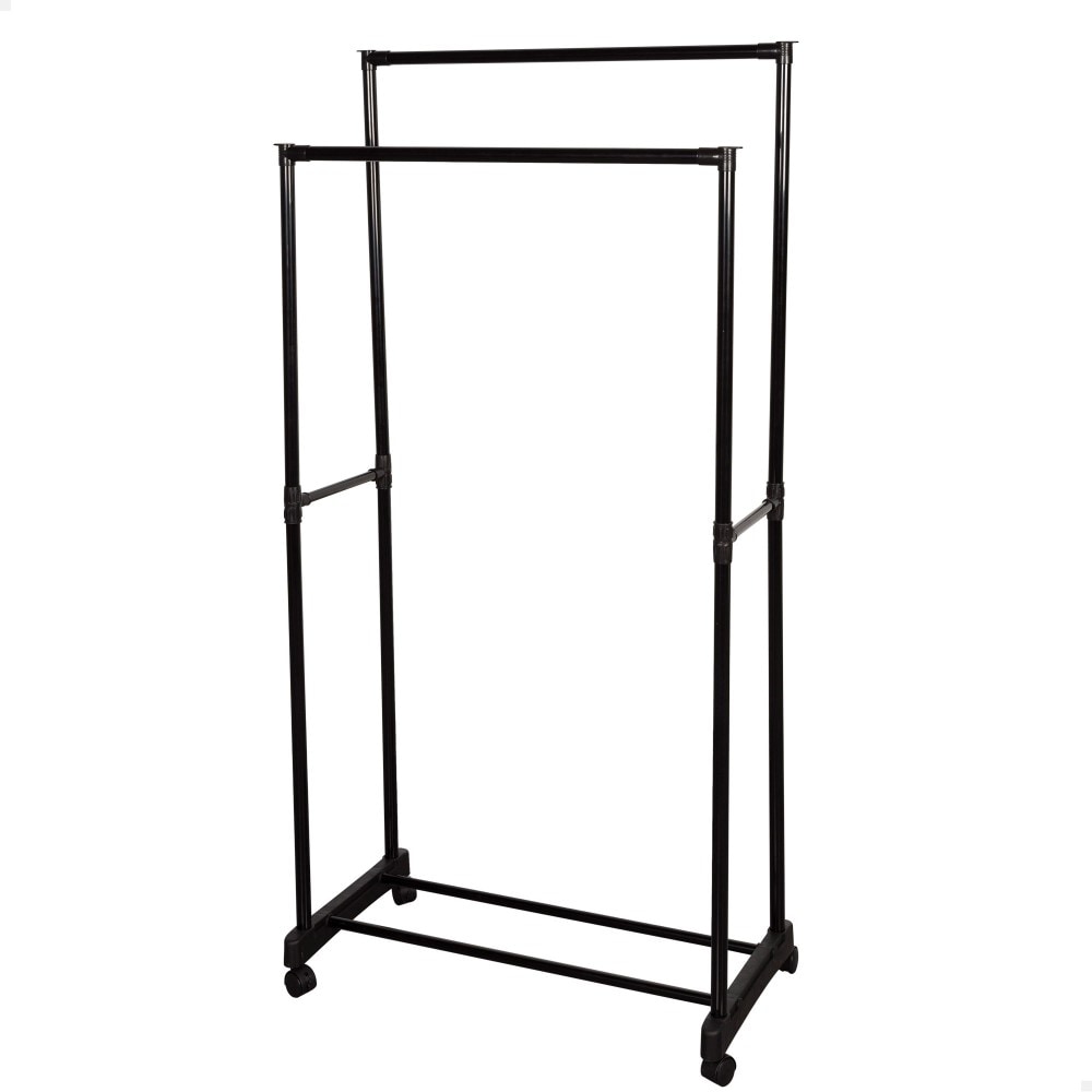 Max Home Burro ropa doble con ruedas y zapatero 75x40x157 cm