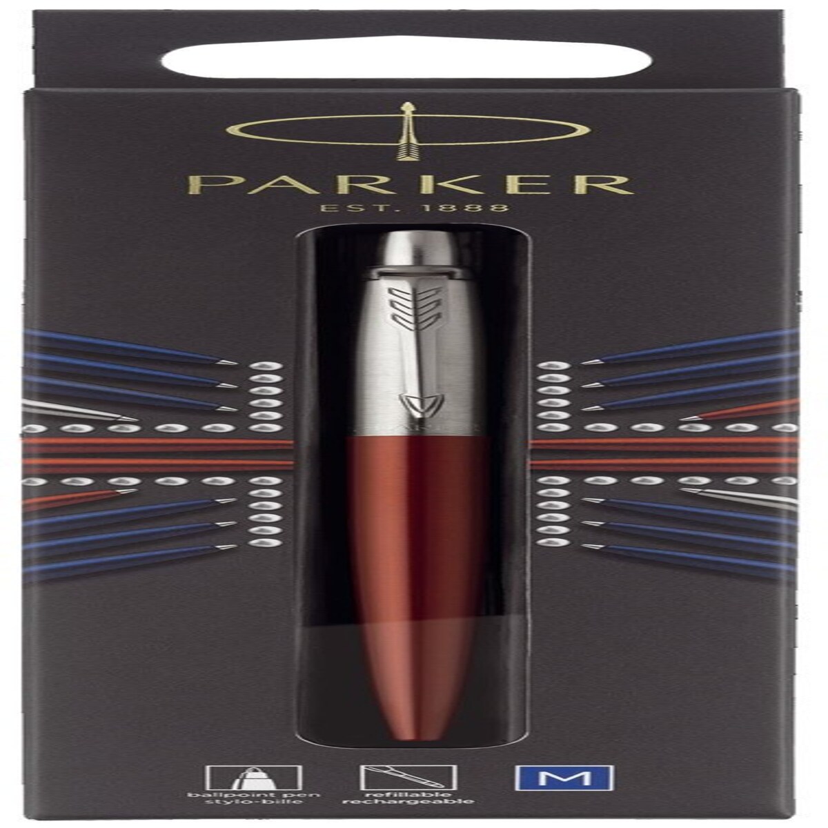 Parker 1953241 Kugelschreiber Jotter Kensington Red - M, Schreibfarbe blau, Blister