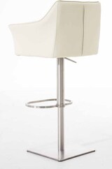 thumbnail of 2er Set Barhocker SIHAR - Kunstleder Creme 64x45x88 cm Silber | Barstuhl Höhenverstellbar Mit Lehne Drehbar Tresenhocker Tresenstuhl Kneipenhocker