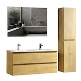 thumbnail of Alpenberger Badezimmermöbel Set mit Doppel Waschbecken mit Unterschrank, Spiegel und Hochschrank | Waschtisch Waschbeckenunterschrank Badschrank