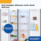 thumbnail of Exquisit Side-by-Side Kühlschrank mit Gefrierfach, 442 Liter, No-Frost, LED-Display, leise 39 dB, Griffmulde, 90 cm Breite, SBS46-040E anthrazit