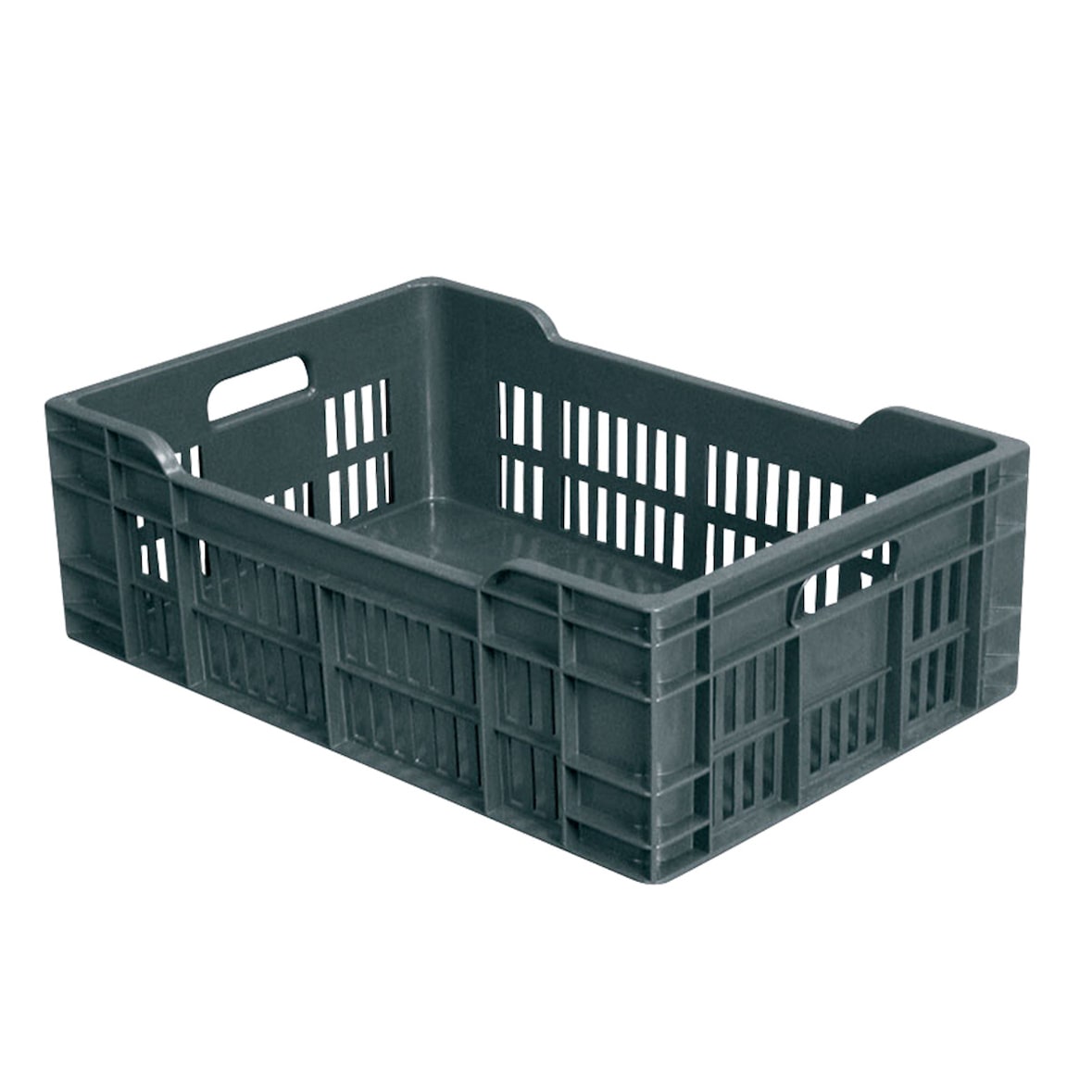 GILAC Caisse ajourée fond plein 600 x 400 - 40 L - Gris G179177