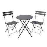 thumbnail of Albatros Bistroset 3-teilig Schwarz Bistrotisch mit 2 Stühlen klappbare Stühle und Tisch aus robustem Metall optimal als Balkonmöbel Set