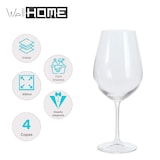 thumbnail of WellHome - 4er-Set Rotweingläser à 690 ml mit geprägtem Streifendesign