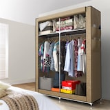 thumbnail of Intirilife Faltschrank 108x170x45 cm in CRÈME BEIGE - mit Reißverschluss Stoffschrank Kleiderschrank mit Kleiderstange, Fächern und Seitentasche