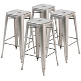 thumbnail of Lot de 4 tabourets de bar en acier gris mat