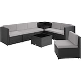 thumbnail of tectake Conjunto de muebles de polirratán Verona con cojines para 6 personas, para exteriores y jardín, negro
