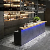 thumbnail of Theke und Empfangstheke, Kaffee- und Barbereich, Doppelarbeitsfläche, geeignet für Geschäfte, Grau 140x60x100cm【YZHU 140】