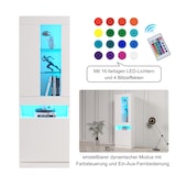 thumbnail of Merax Vitrine mit 16 Farben LED Beleuchtung Vitrinenschrank Standvitrine Stauraumvitrine Schrank Wohnzimmerschran Weiß