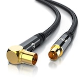 thumbnail of Primewire Antennenkabel gewinkelt mit Braiding - Koaxialkabel - Koax Kupplung 90° Winkel zu Stecker gerade - HDTV 75 Ohm - 3 m