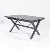 thumbnail of Conjunto de mesas e cadeiras de exterior reforçadas, Mesa extensível 150 a 250 cm, Alumínio e vidro, Cor Antracite