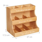 thumbnail of Relaxdays Tee Organizer, 9 Fächer, aus Bambus, HxBxT: 24 x 27 x 17,5 cm, Tee & Kaffeepads, Teeregal vertikal, natur