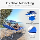 thumbnail of CASARIA® 2er Set Sonnenliege mit Dach Klappbar Gartenliege Wetterfest Liege Blau