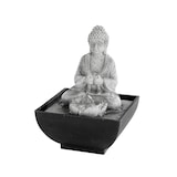 thumbnail of Buddha Brunnen mit LED Beleuchtung 13x18cm Keramik Zimmerbrunnen Tischbrunnen Wasserbrunnen Dekoration Wohnzimmer Balkon Terrasse Grau Schwarz