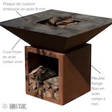 thumbnail of braciere cevenol corten bois carre 103 coppa singola