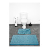 thumbnail of Almina Premium 2 teiliges Bademattenset mit Blumenmotiv Blau