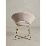 thumbnail of Esszimmerstuhl `Neto`: Samtbezug, Metallbeine, Kunststoffnoppen. Beige | Kadima Design