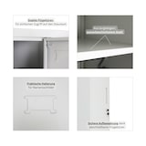 thumbnail of PROREGAL Mega Deal 3x Spind ELEPHANT Metall komplett montiert 3 Abteile 180x90x50cm Kleiderstange & Kleiderhaken Lichtgrau Spindschrank Kleiderschrank