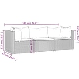 thumbnail of vidaXL 3-tlg. Garten-Lounge-Set mit Kissen Grau Poly Rattan
