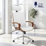 thumbnail of CLP Chaise de bureau Dayton Similicuir HBT: 118x70x70 cm Noyer Blanc