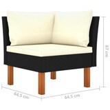 thumbnail of 8-tlg. Garten-Lounge-Set mit Kissen Poly Rattan Schwarz