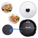 thumbnail of Panela elétrica SOGO PIZ-SS-10011; Potência: 1500W; Diametro: 32cm; Termostato regulável até 240°C; Revestimento antiaderente;