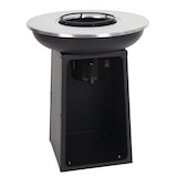 thumbnail of Taça de fogo com placa de grelhar HWC-K97 Fossa de fogo Cesto de fogo para churrasco Placa de cozinha exterior, aço inoxidável ~ Ø59cm preto