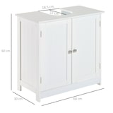 thumbnail of HOMCOM Móvel para Lavatório Pousar Armário Casa de Banho de Armazenamento com 2 Portas e Prateleira Interior Ajustável Moderno 60x30x60 cm Branco